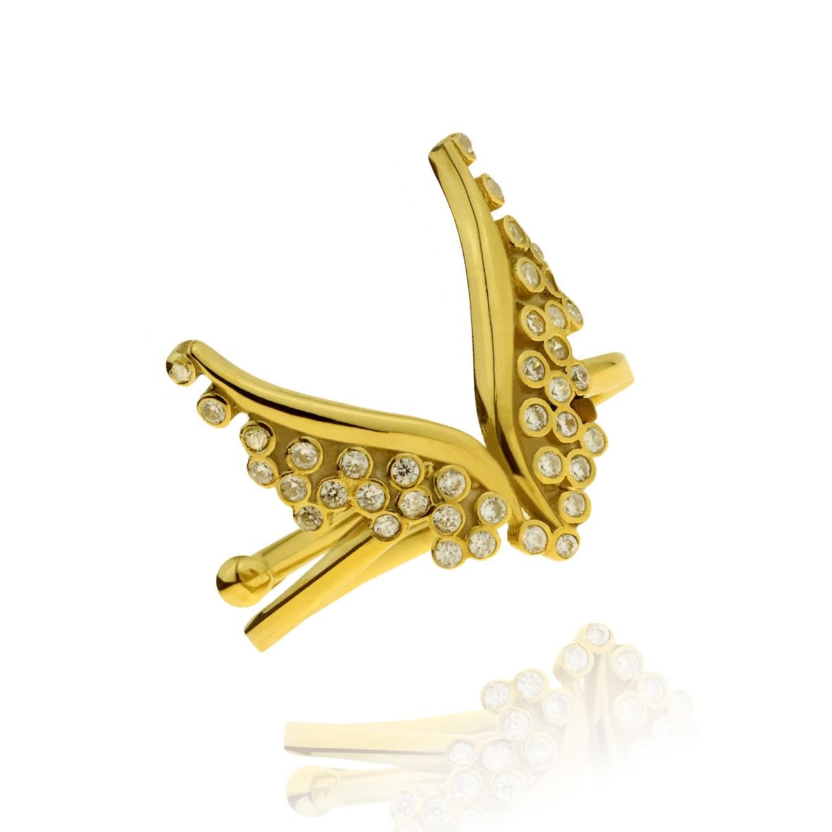 Δαχτυλίδι ασήμι 925 επιχρυσωμένο με zirconia