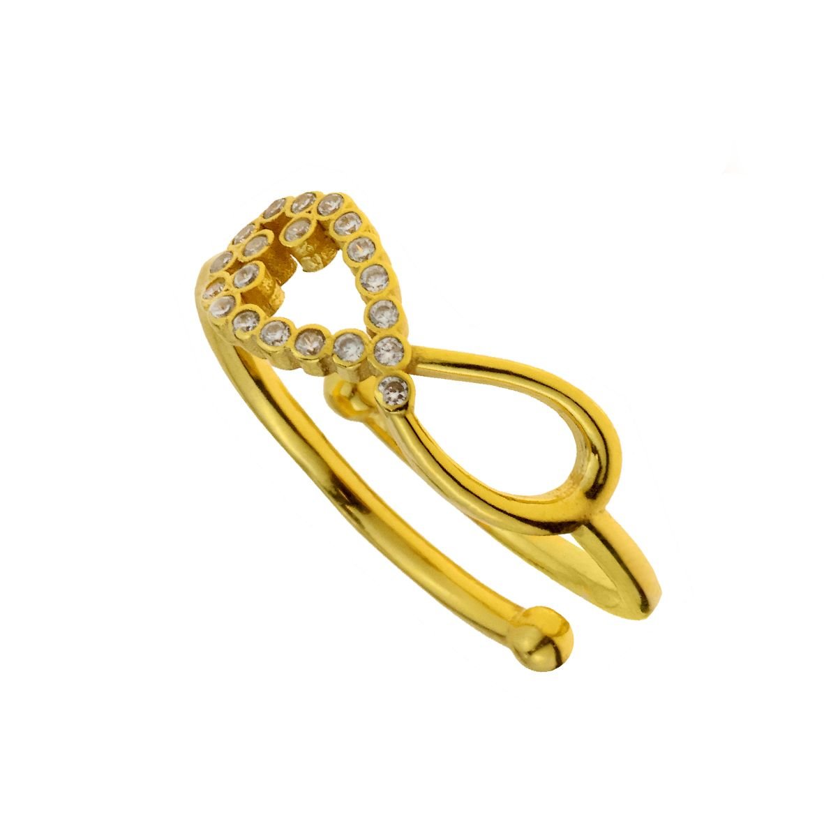 Δαχτυλίδι ασήμι 925 επιχρυσωμένο με zirconia