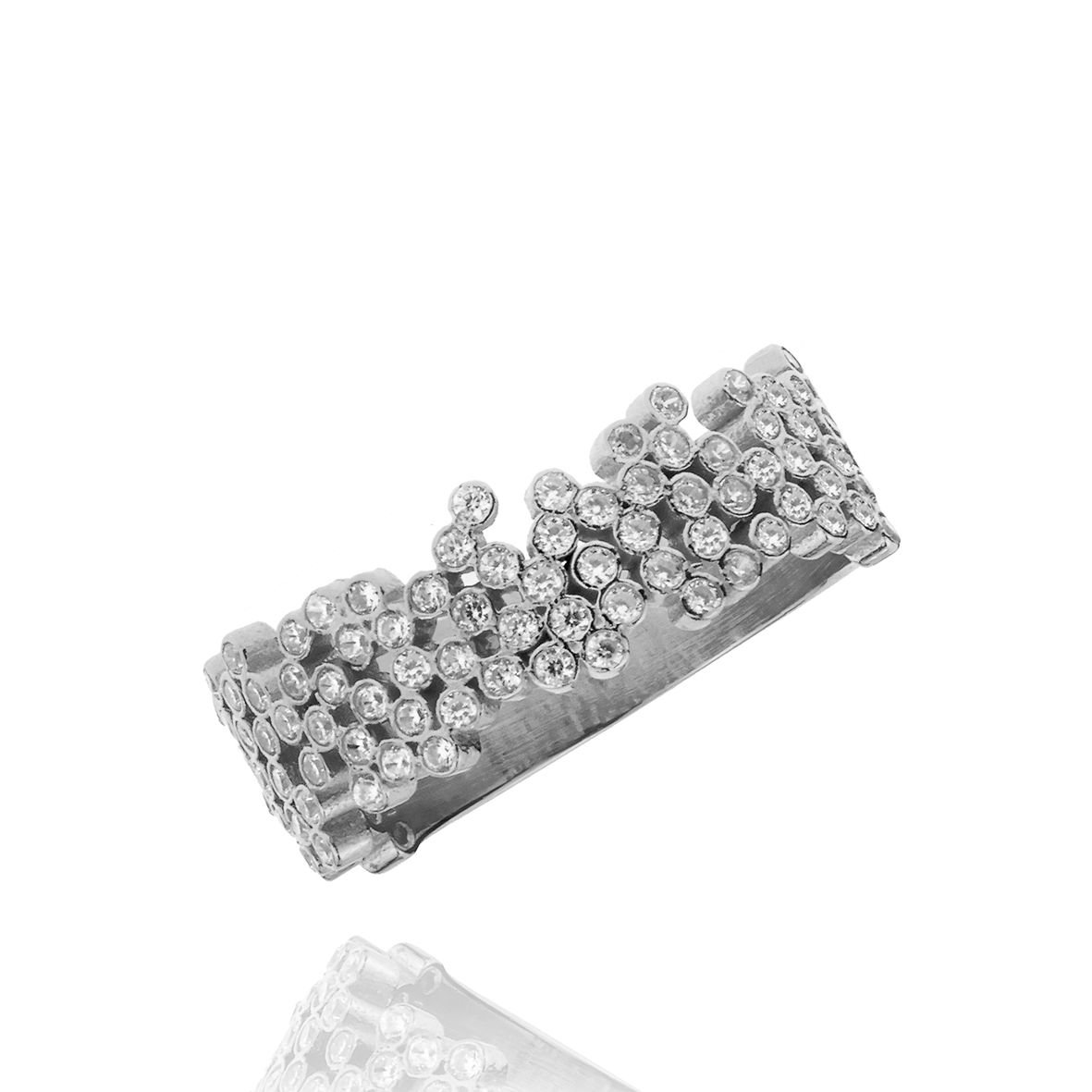 Δαχτυλίδι ασήμι 925 επιπλατινωμένο με zirconia