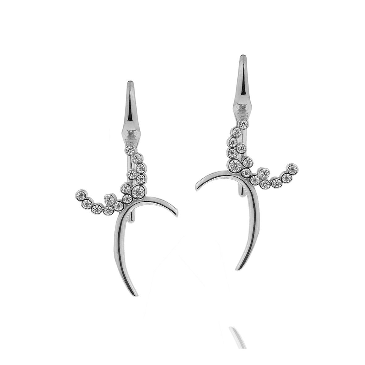 Σκουλαρίκια ασήμι 925 επιπλατινωμένα με zirconia