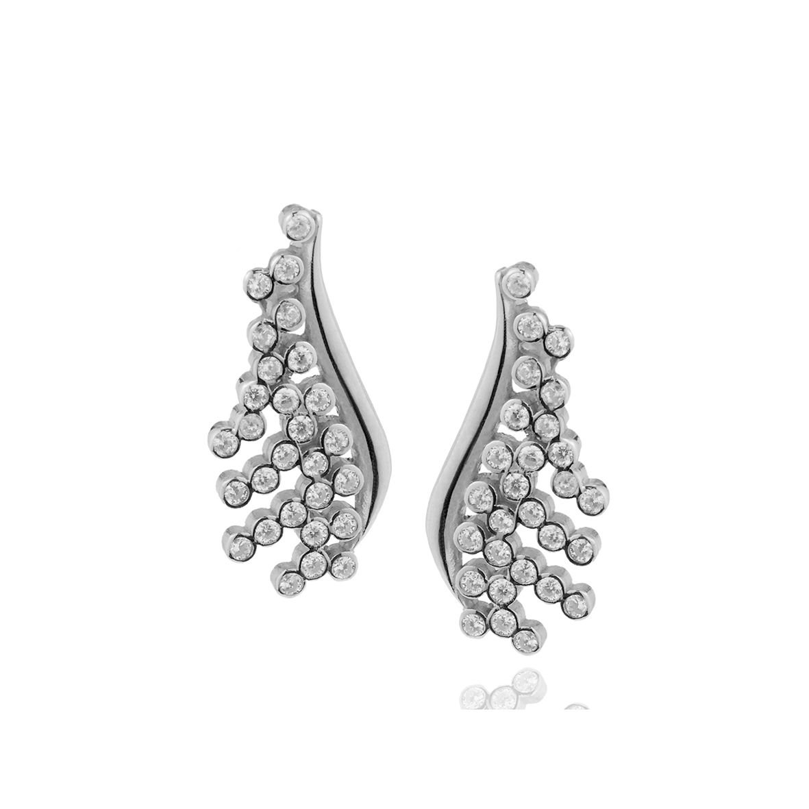 Σκουλαρίκια ασήμι 925 επιπλατινωμένα με zirconia