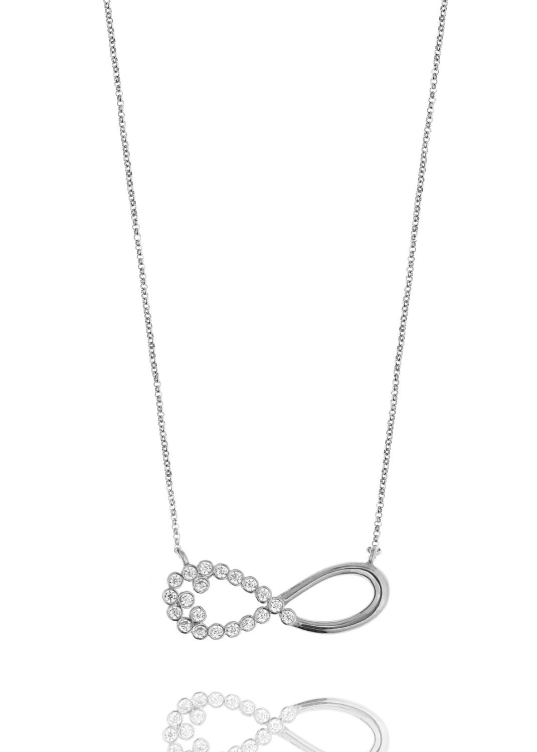 Κολιέ ασήμι 925 επιπλατινωμένα με zirconia