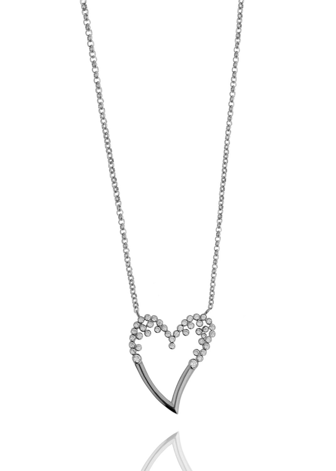 Κολιέ ασήμι 925 επιπλατινωμένο με zirconia