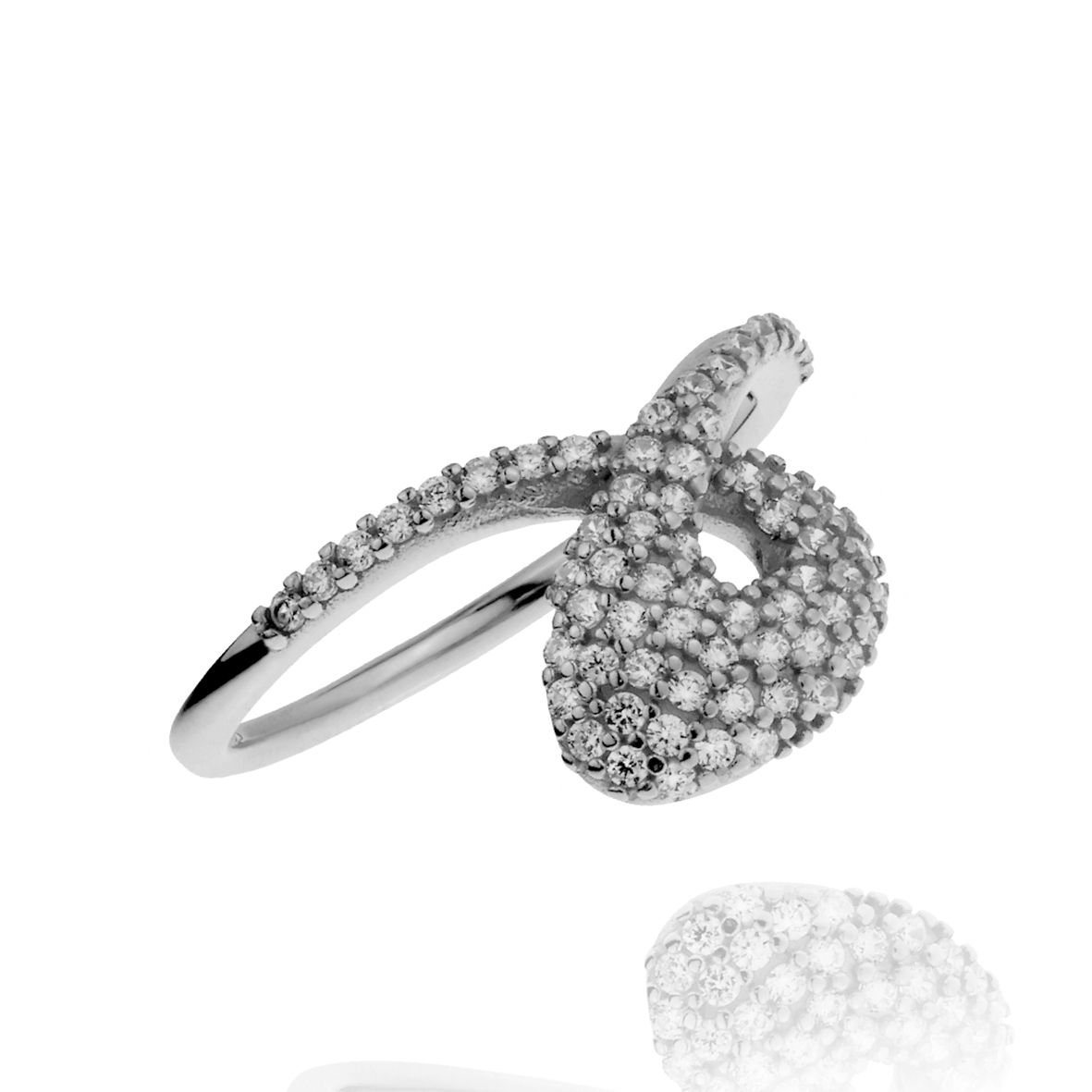 Δαχτυλίδι ασήμι 925 επιπλατινωμένο με zirconia