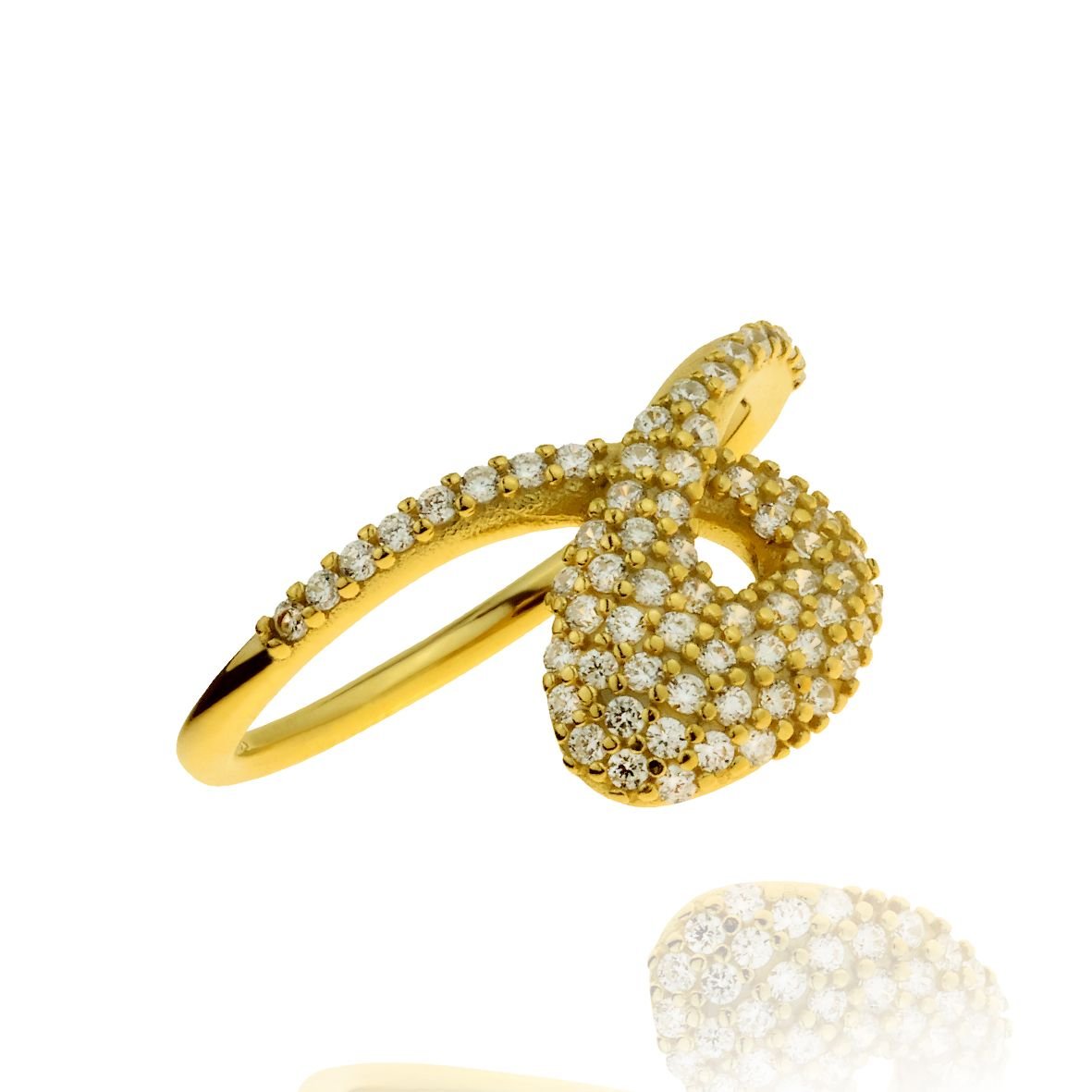 Δαχτυλίδι ασήμι 925 επιχρυσωμένο με zirconia