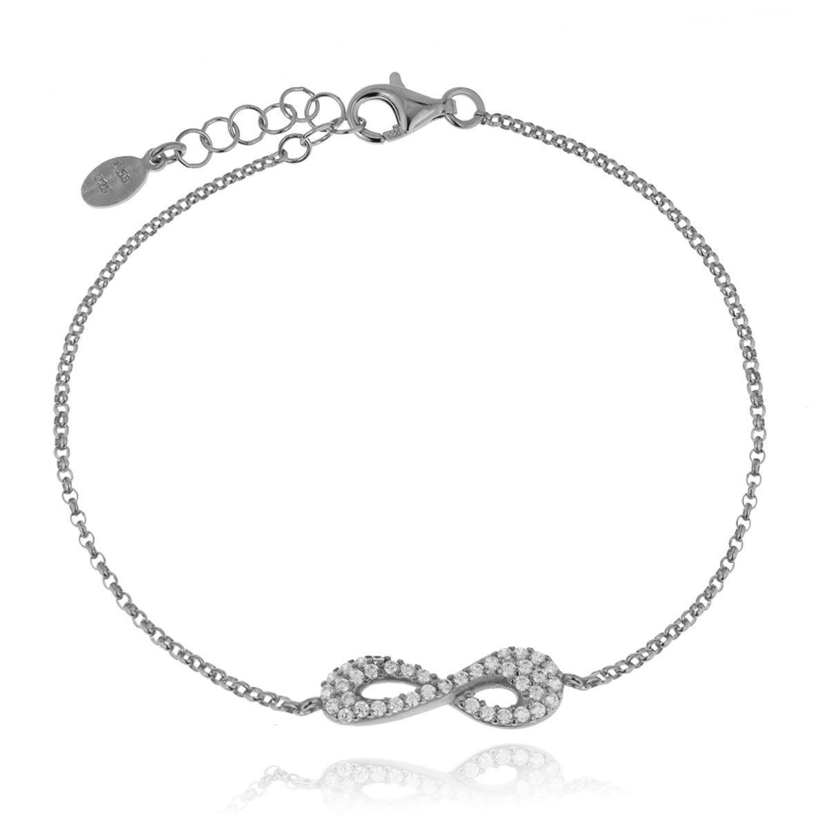 Βραχιόλι ασήμι 925 επιπλατινωμένο με zirconia