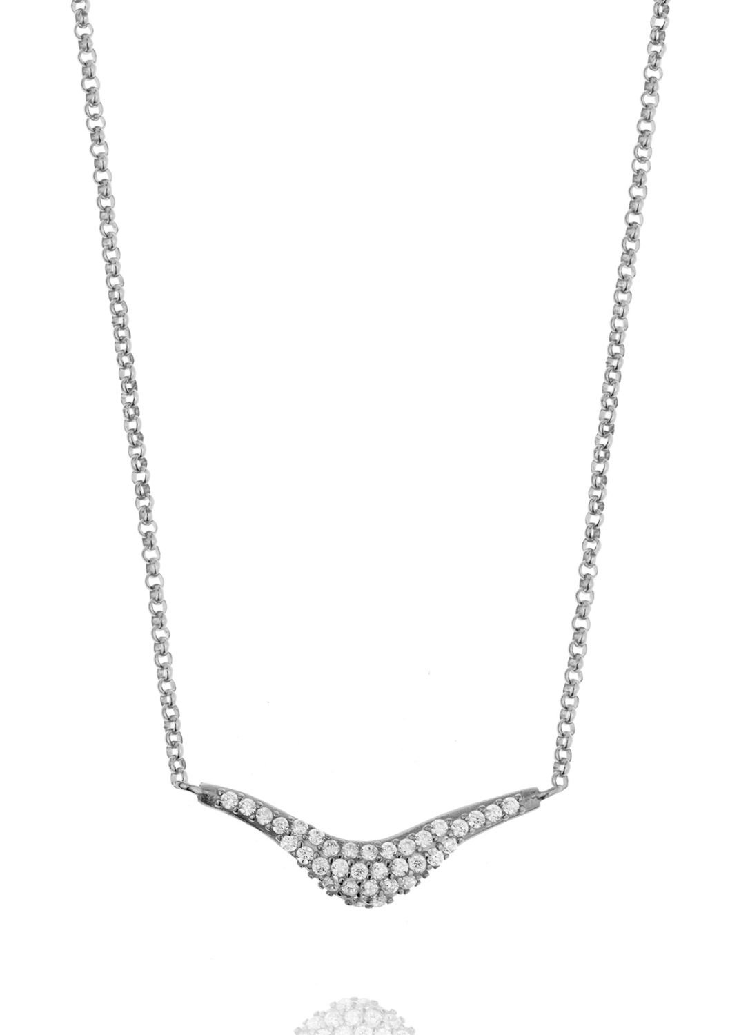 Κολιέ ασήμι 925 επιπλατινωμένο με zirconia