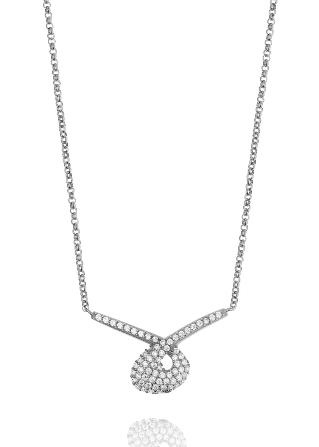 Κολιέ ασήμι 925 επιπλατινωμένο με zirconia