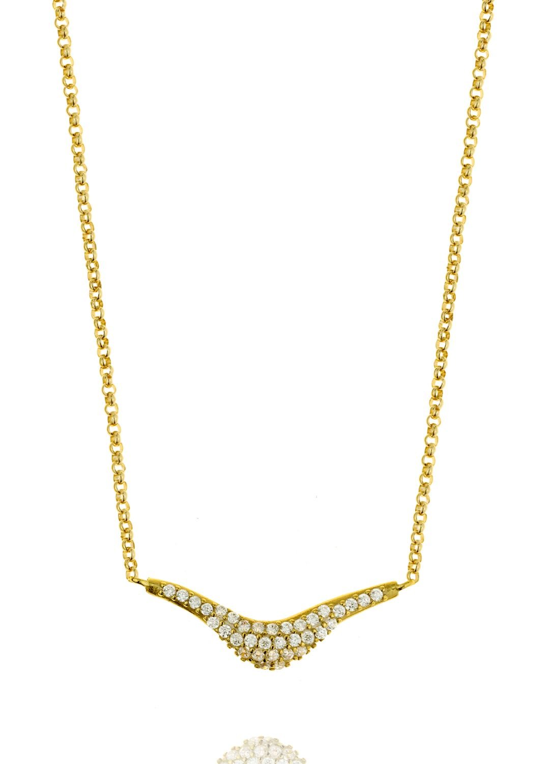 Κολιέ ασήμι 925 επιχρυσωμένο με zirconia