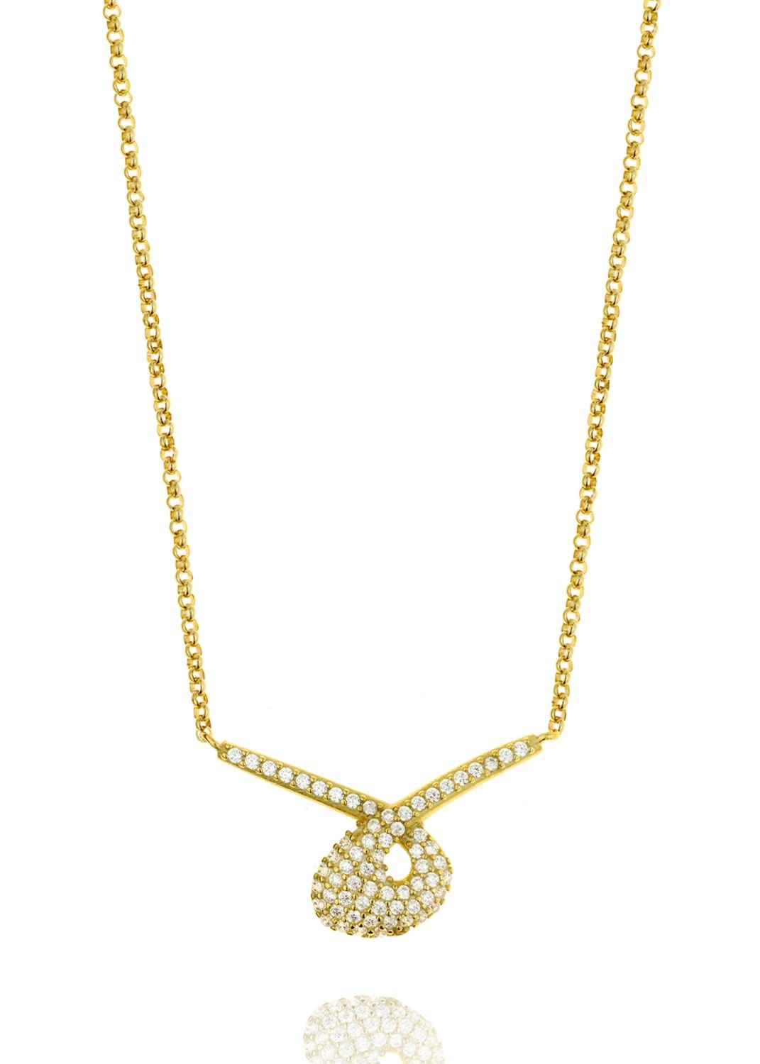 Κολιέ ασήμι 925 επιχρυσωμένο με zirconia