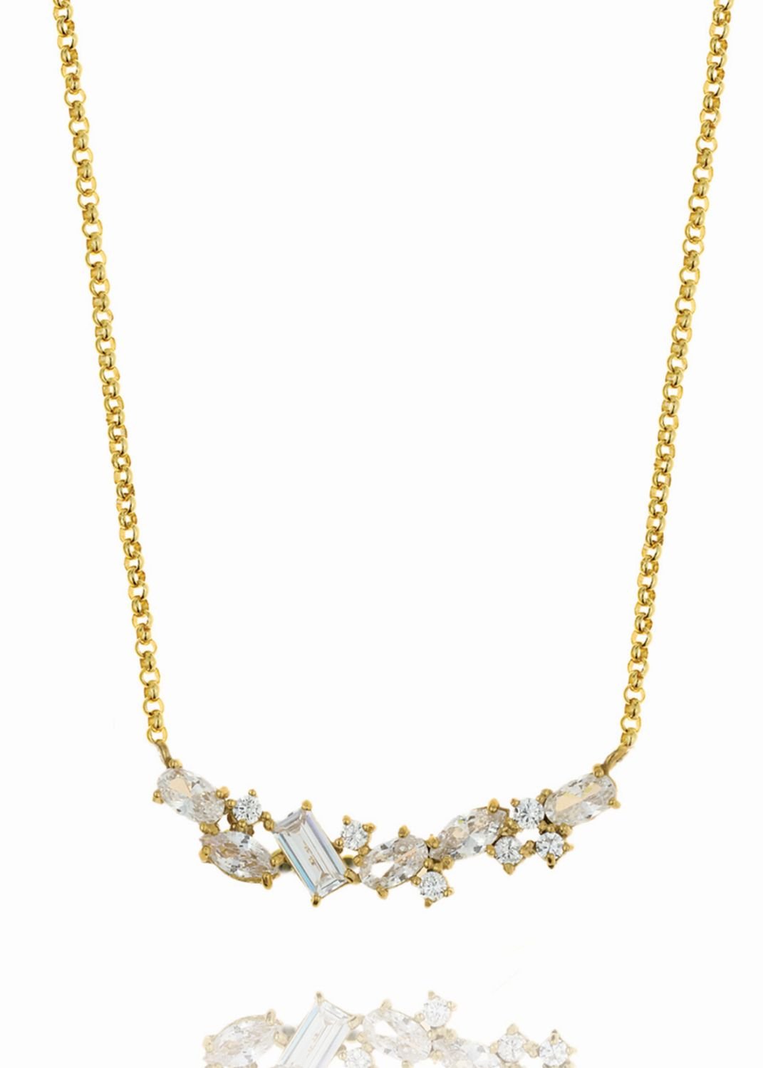 Κολιέ ασήμι 925 επιχρυσωμένο με zirconia