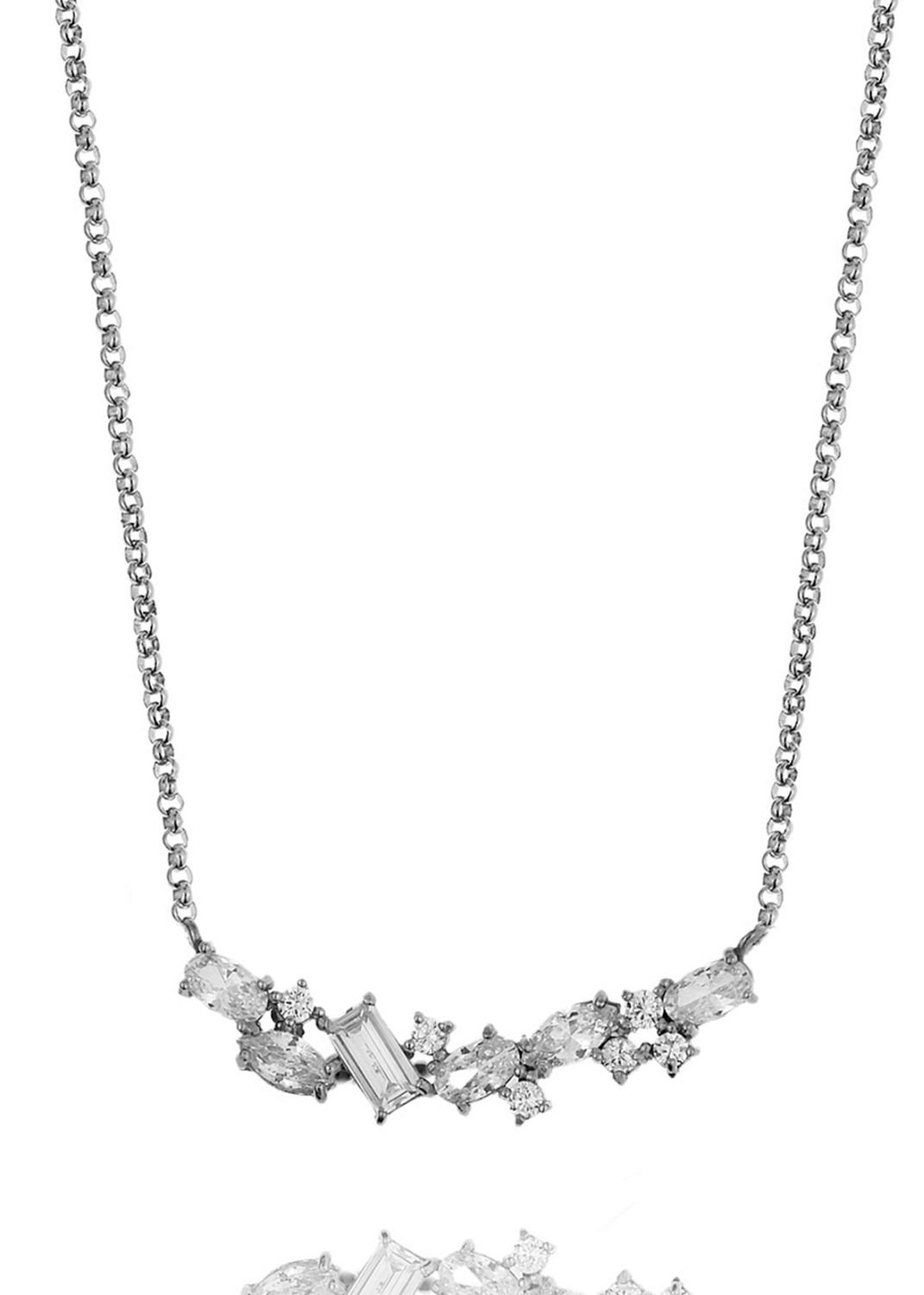 Κολιέ ασήμι 925 επιπλατινωμένο με zirconia