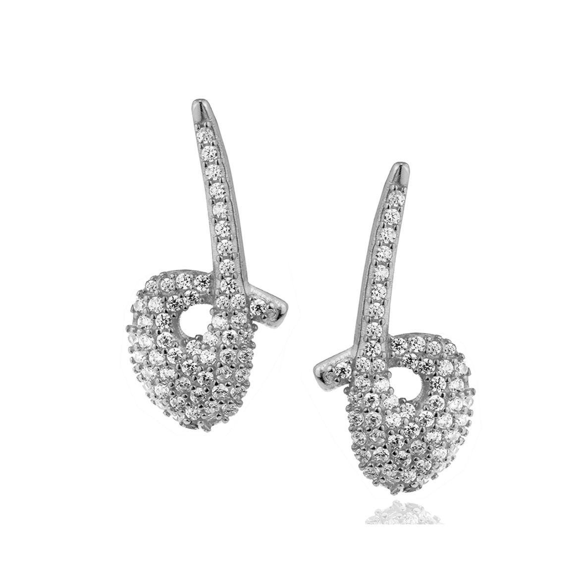 Σκουλαρίκια ασήμι 925 επιπλατινωμένα με zirconia