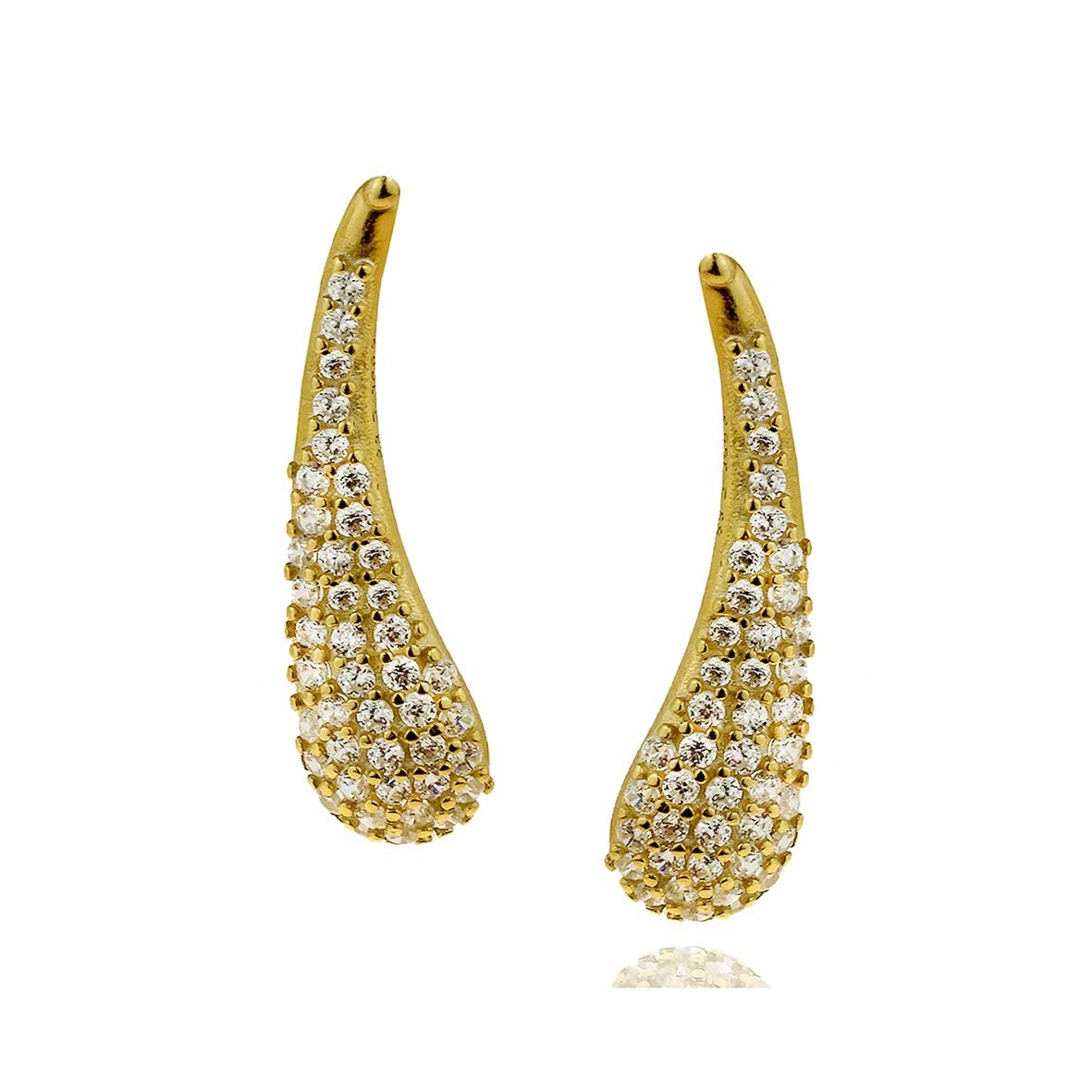 Σκουλαρίκια ασήμι 925 επιχρυσωμένα με zirconia