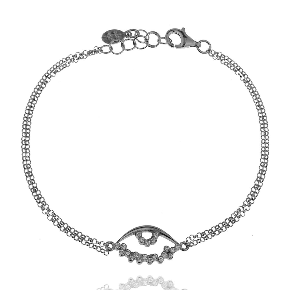 Βραχιόλι ασήμι 925 επιροδιωμένο με zirconia