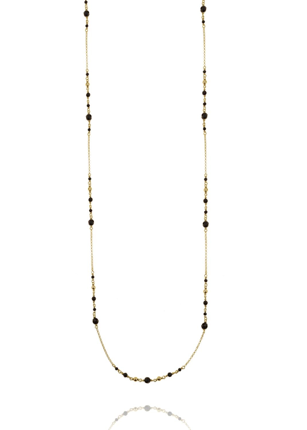 Necklase silver 925 yellow gold plated with onyx