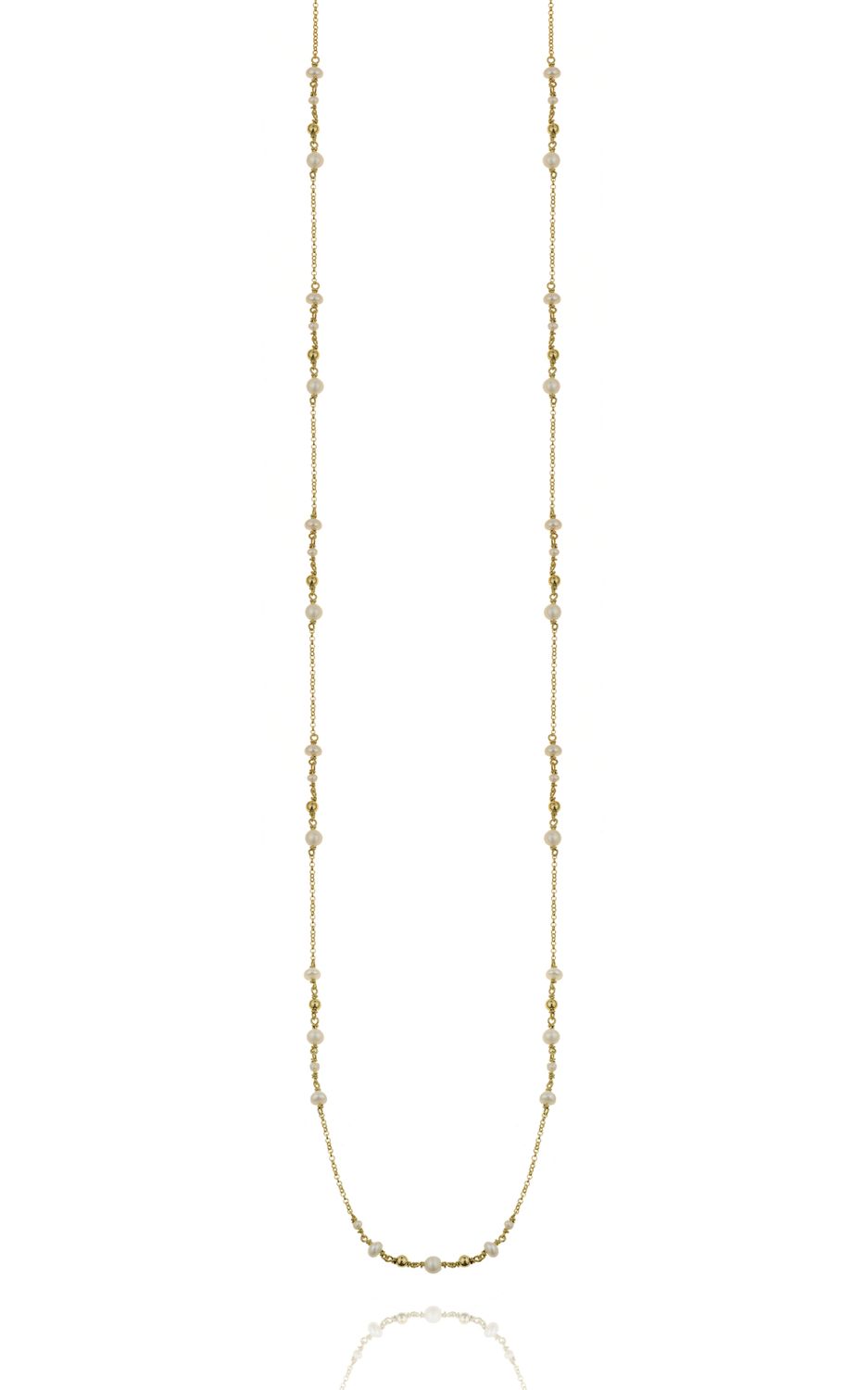 Necklase silver 925 yellow gold plated with pearl