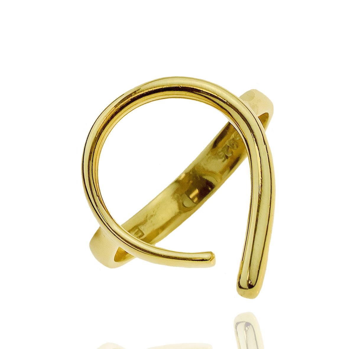 Ring silver 925 yellow gold plated