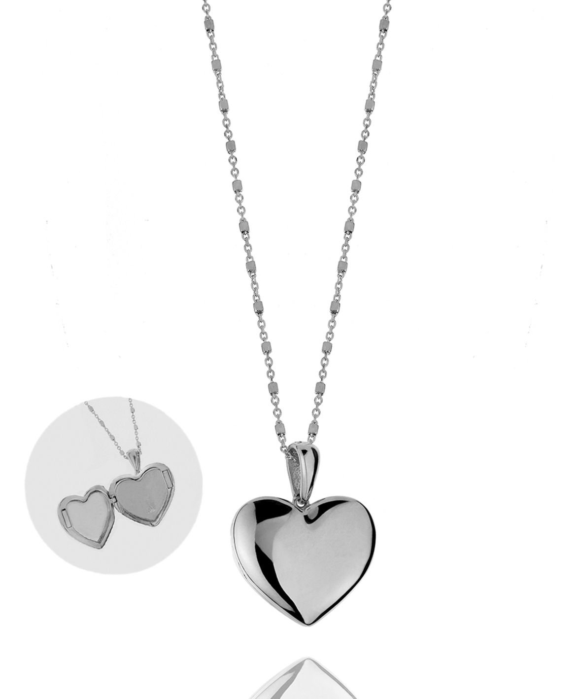 Κολιέ ασήμι 925 με καρδία που ανοίγει, επιπλατινωμένο