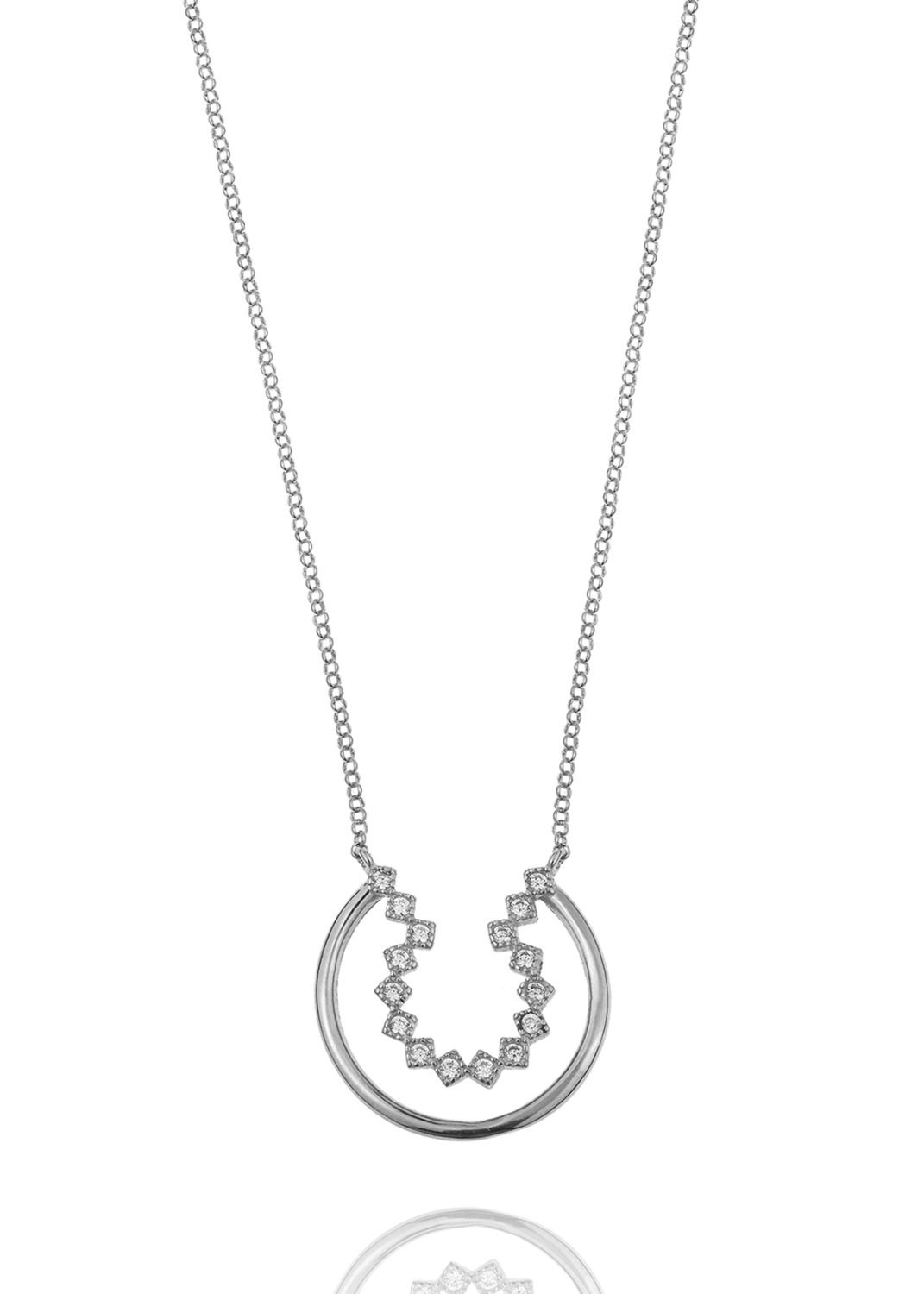 Κολιέ ασήμι 925 επιπλατινωμένο με zirconia