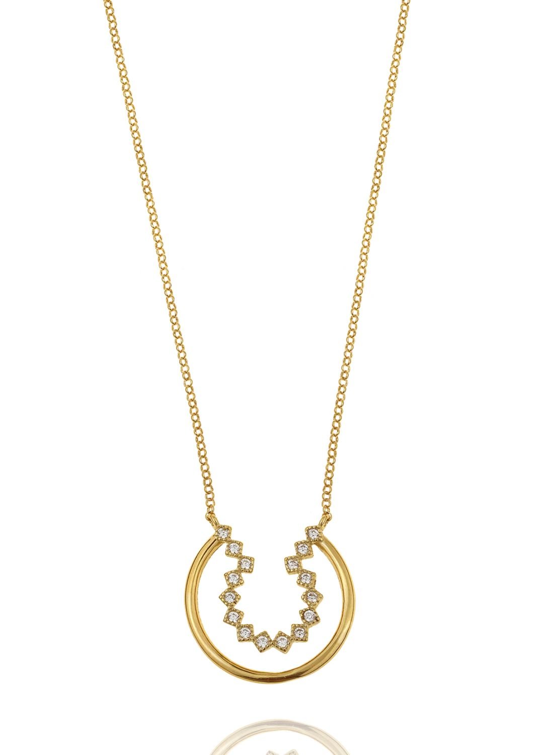 Κολιέ ασήμι 925 επιχρυσωμένο με zirconia