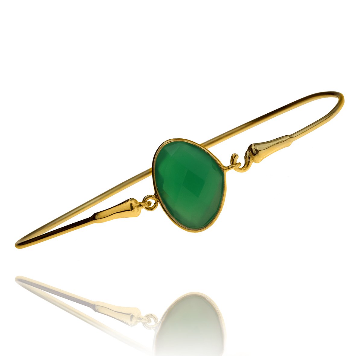Βραχιόλι ασήμι 925 επιχρυσωμένο με green onyx