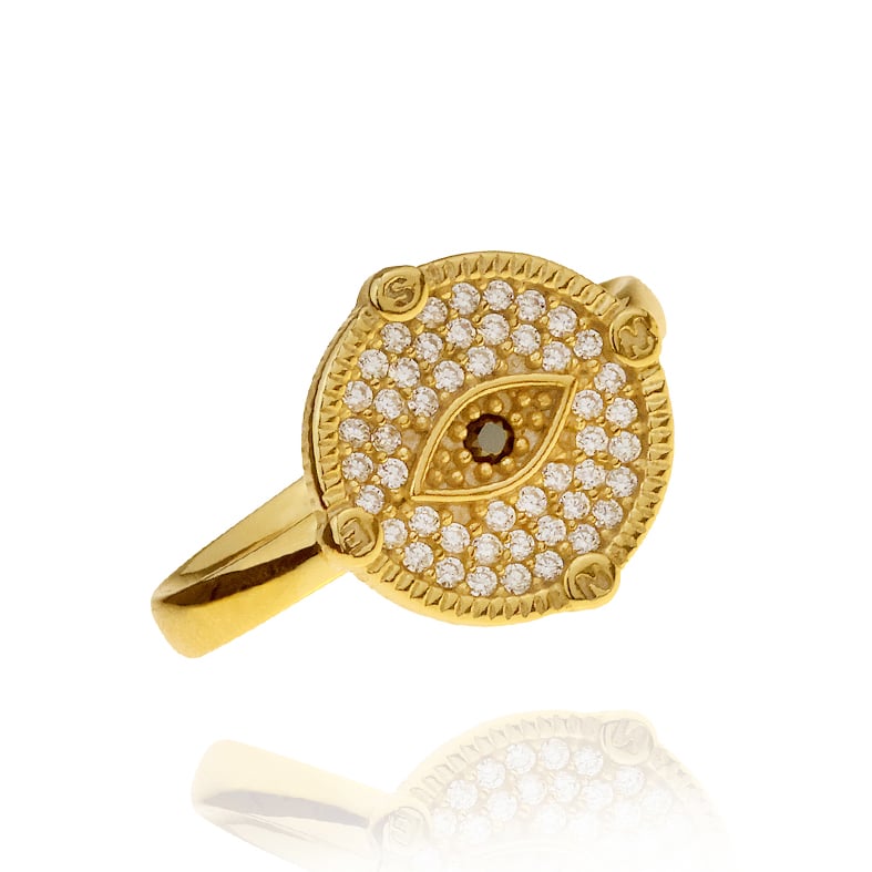 Δαχτυλίδι ασήμι 925 επιχρυσωμένο με zirconia