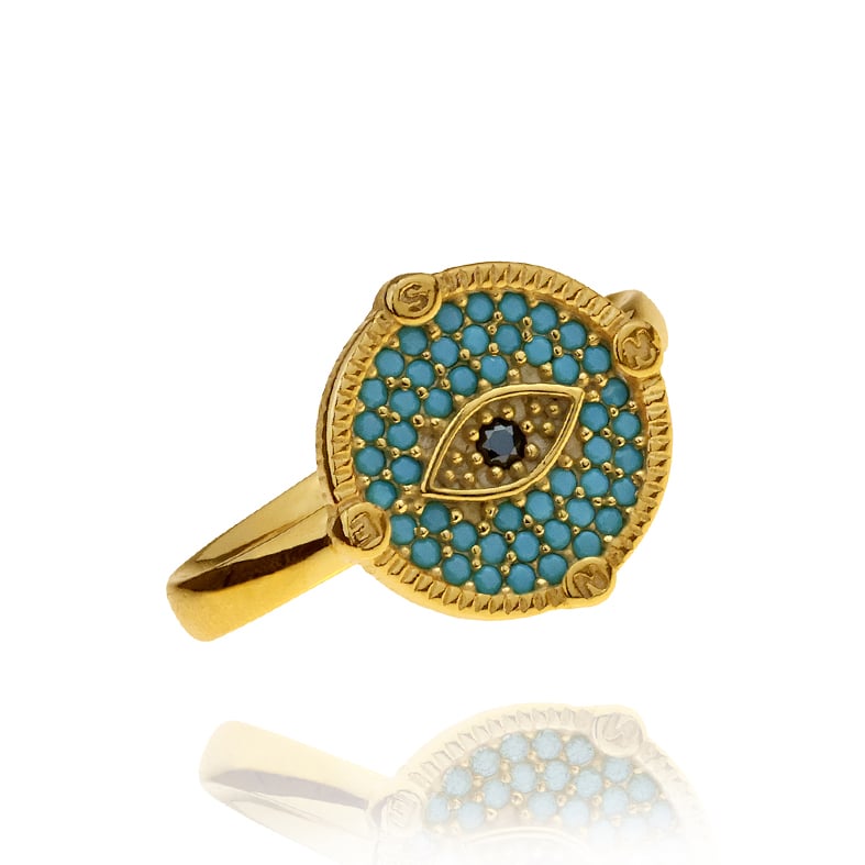 Δαχτυλίδι ασήμι 925 επιχρυσωμένο με zirconia