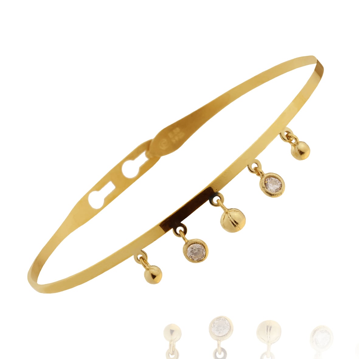 Βραχιόλι ασήμι 925 επιχρυσωμένο με zirconia