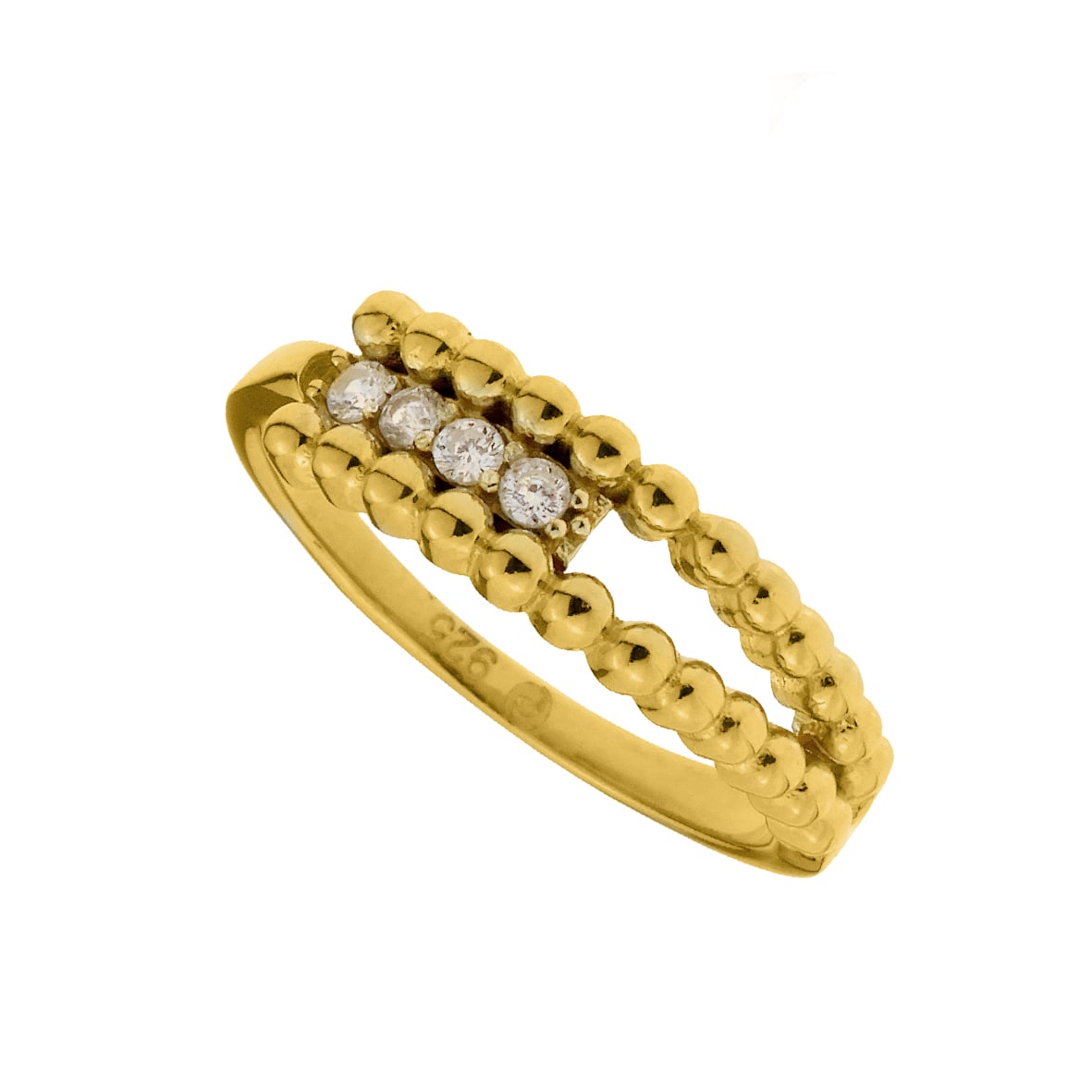 Δαχτυλίδι ασήμι 925 επιχρυσωμένο με zirconia