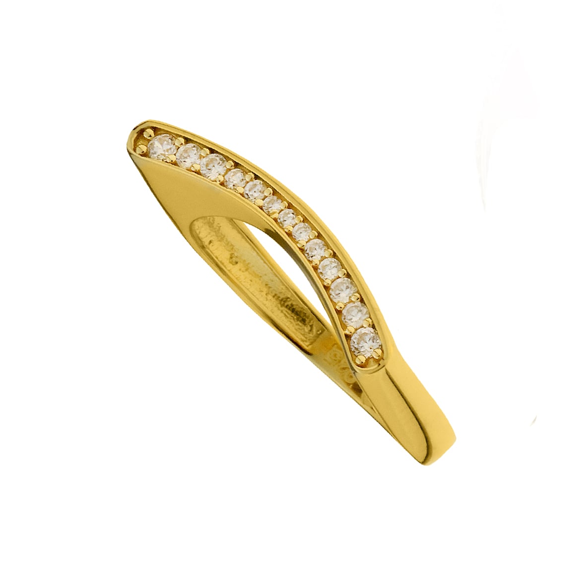 Δαχτυλίδι ασήμι 925 επιχρυσωμένο με zirconia