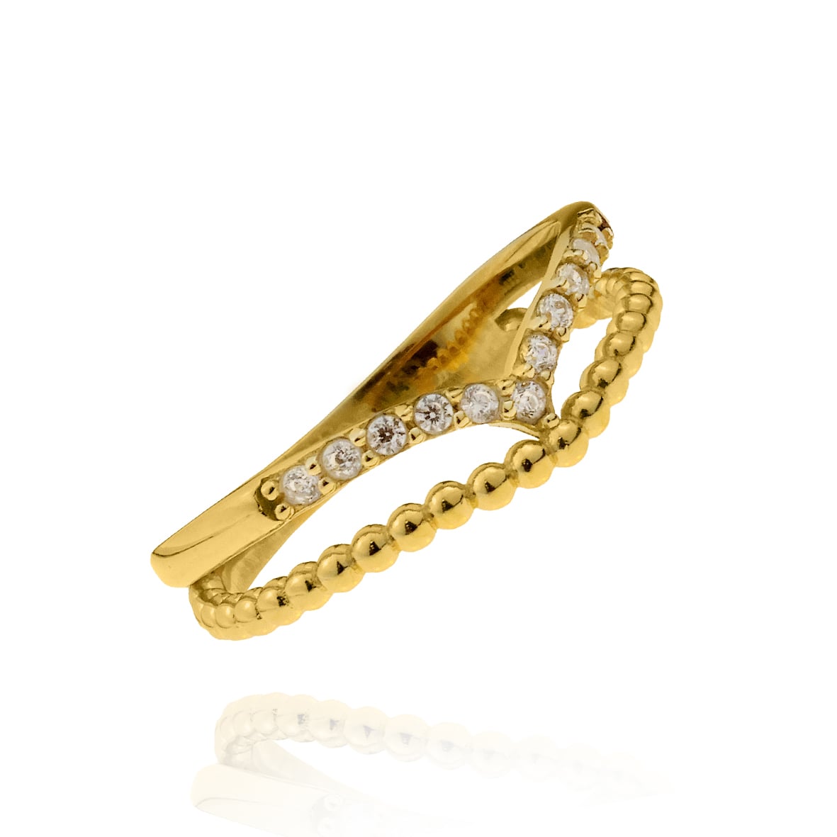 Δαχτυλίδι ασήμι 925 επιχρυσωμένο με zirconia