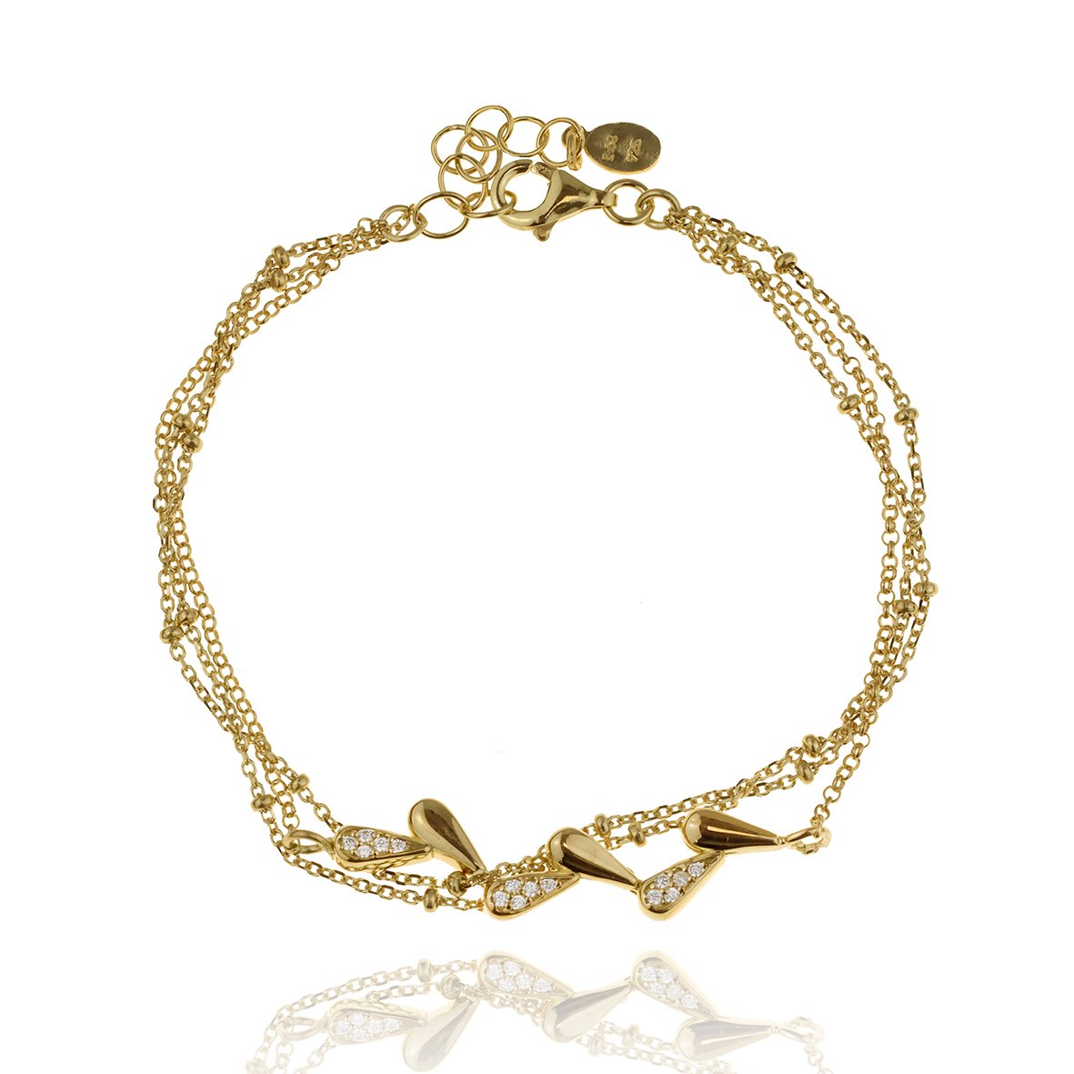 Βραχιόλι ασήμι 925 επιχρυσωμένο με zirconia