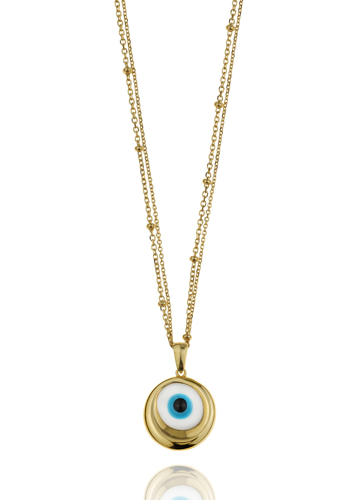 Κολιέ ασήμι 925 επιχρυσωμένο με μάτι απο σμάλτο