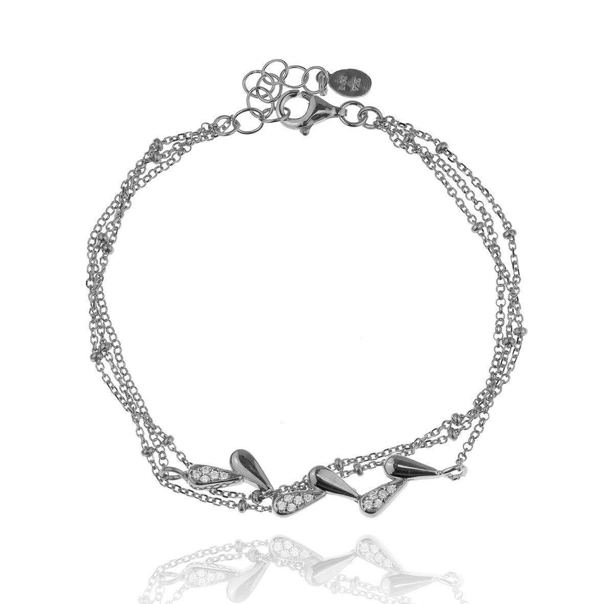 Βραχιόλι ασήμι 925 επιπλατινωμένο με zirconia