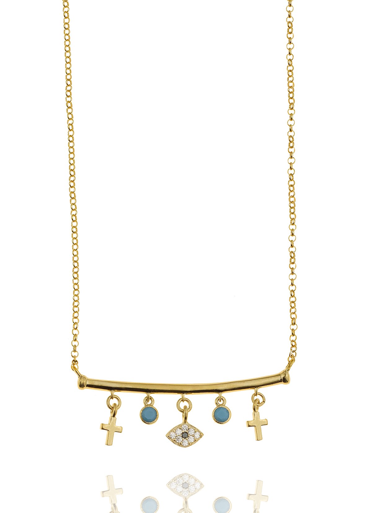 Κολιέ ασήμι 925 επιχρυσωμένο με zirconia