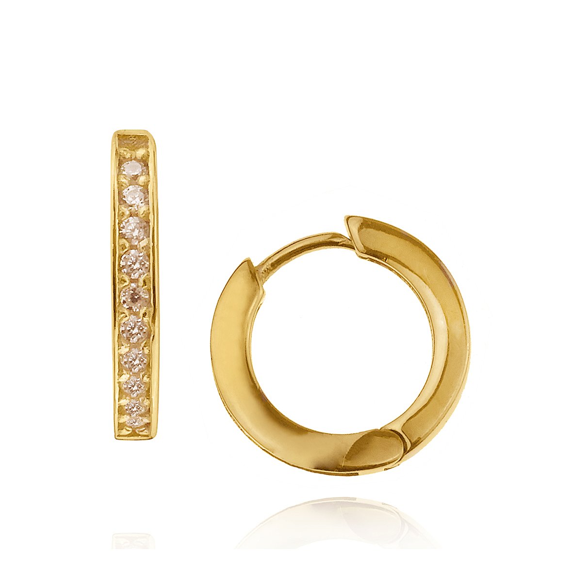 Σκουλαρίκια ασήμι 925 επιχρυσωμένα με zirconia (1 τεμάχιο)