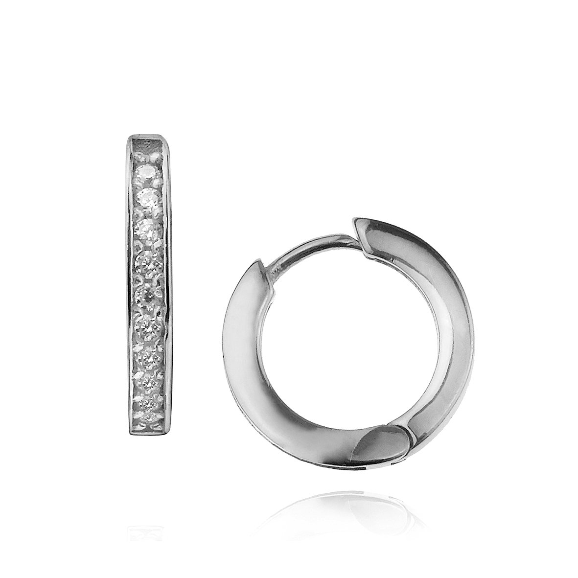 Σκουλαρίκια ασήμι 925 επιπλατινωμένα με zirconia (1 τεμάχιο)