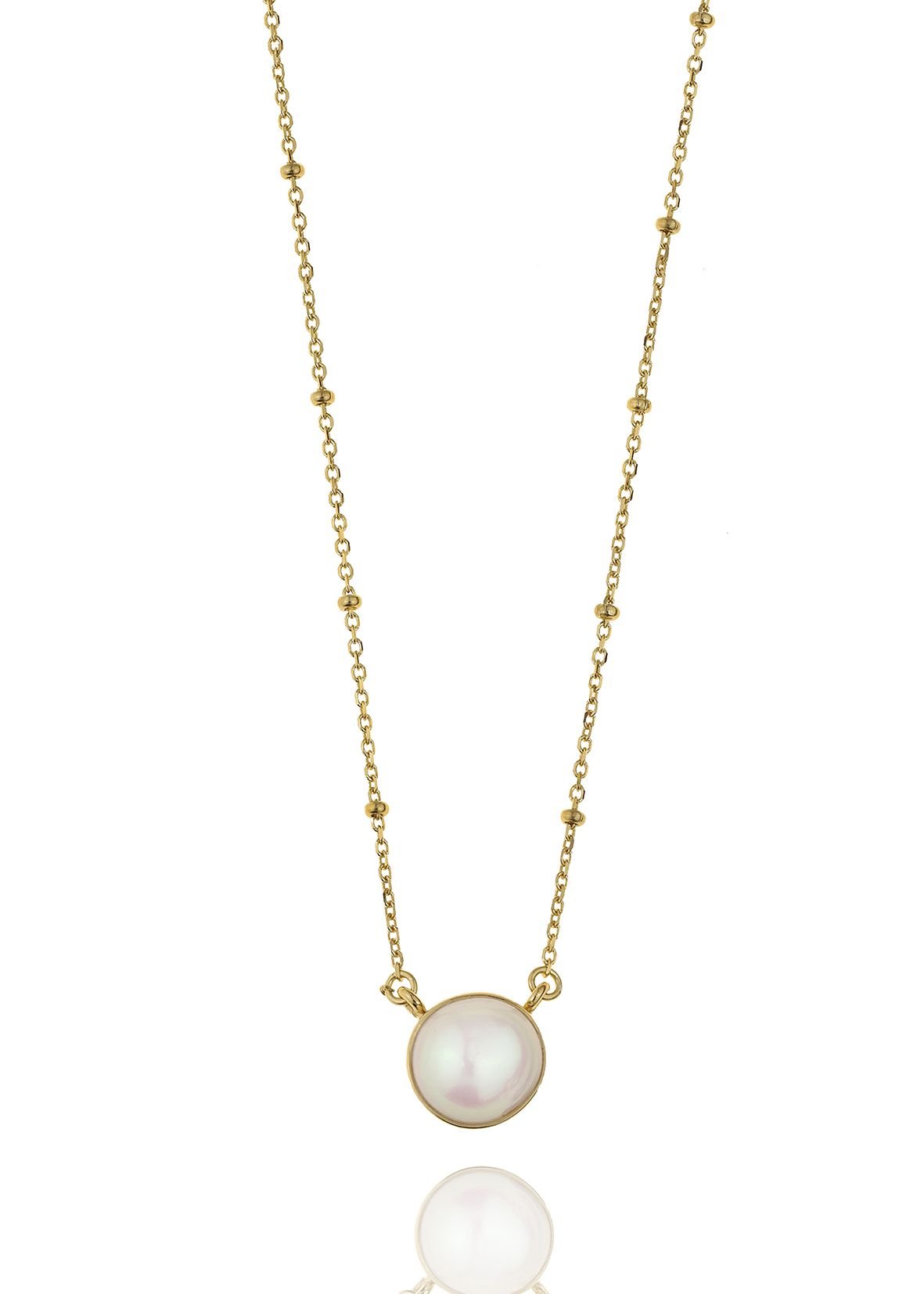 Κολιέ ασήμι 925 επιχρυσωμένο με fresh water pearl