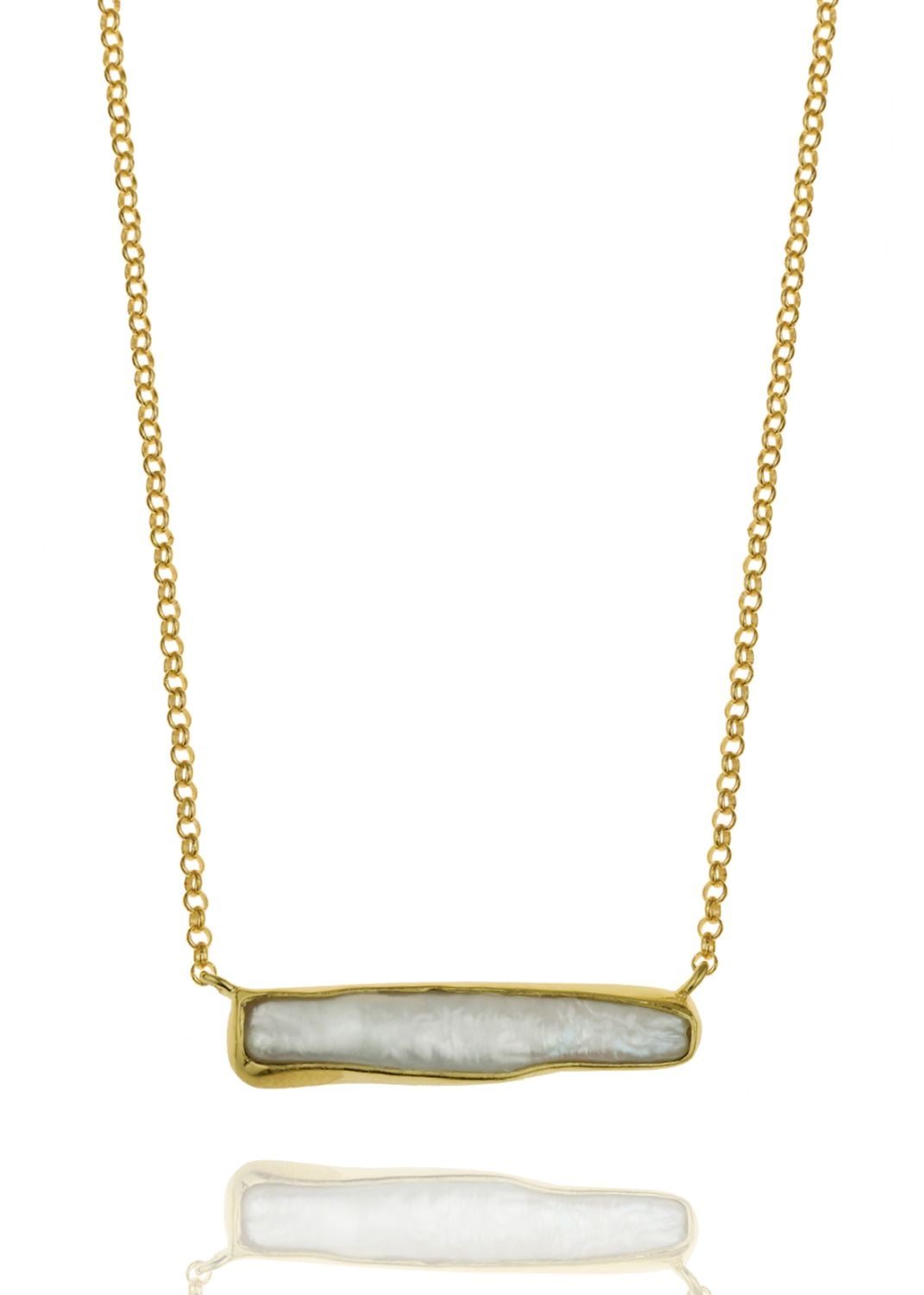 Κολιέ ασήμι 925 επιχρυσωμένο με fresh water pearl