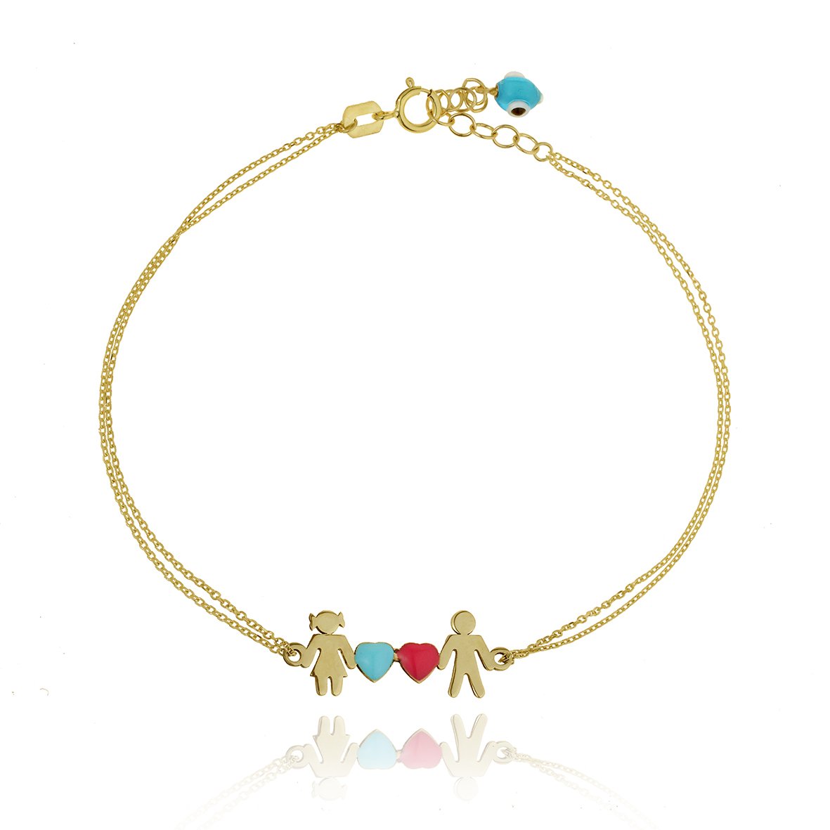 Bracelet gold K14 with enamel