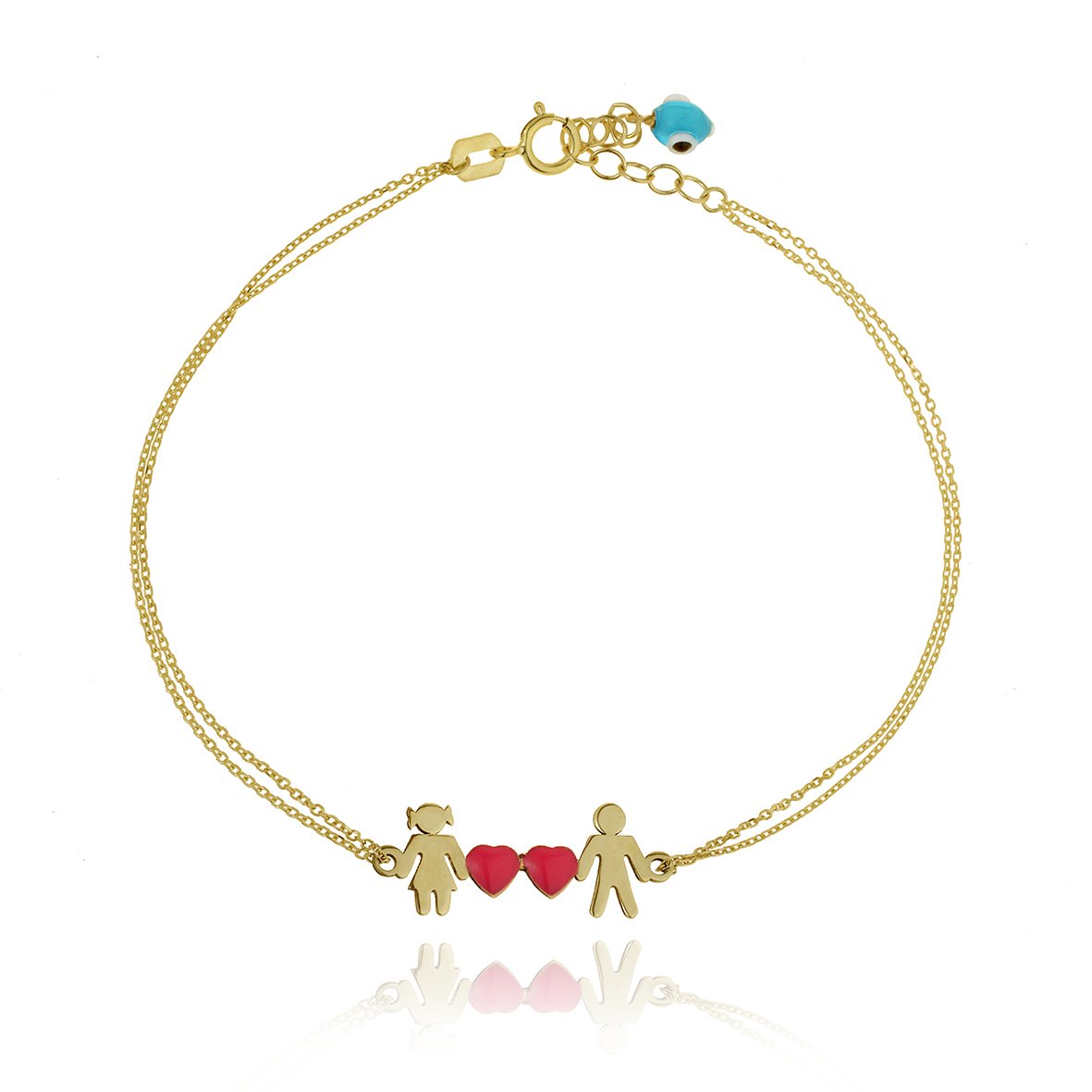Bracelet gold K14 with enamel