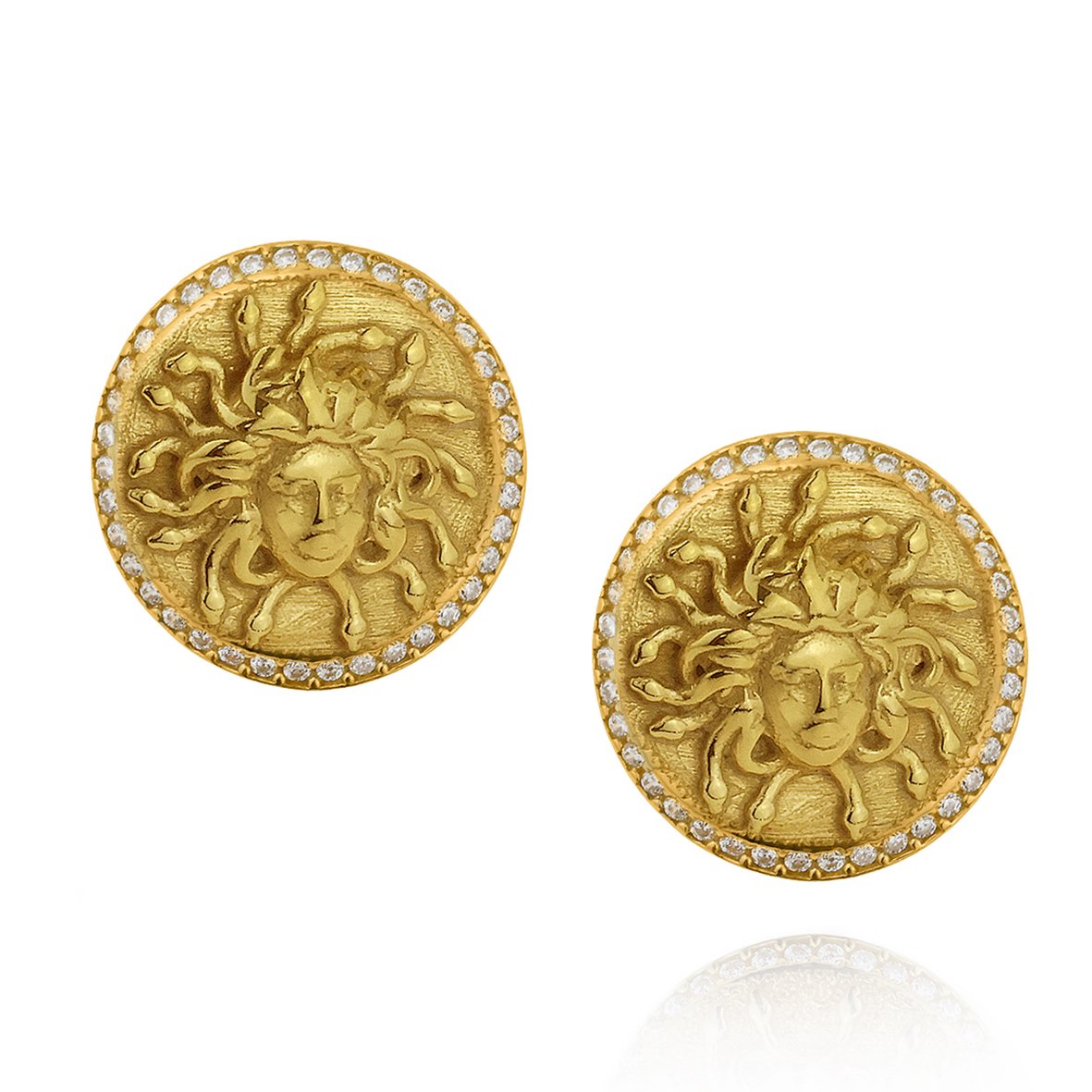 Σκουλαρίκια ασήμι 925 επιχρυσωμένα με zirconia