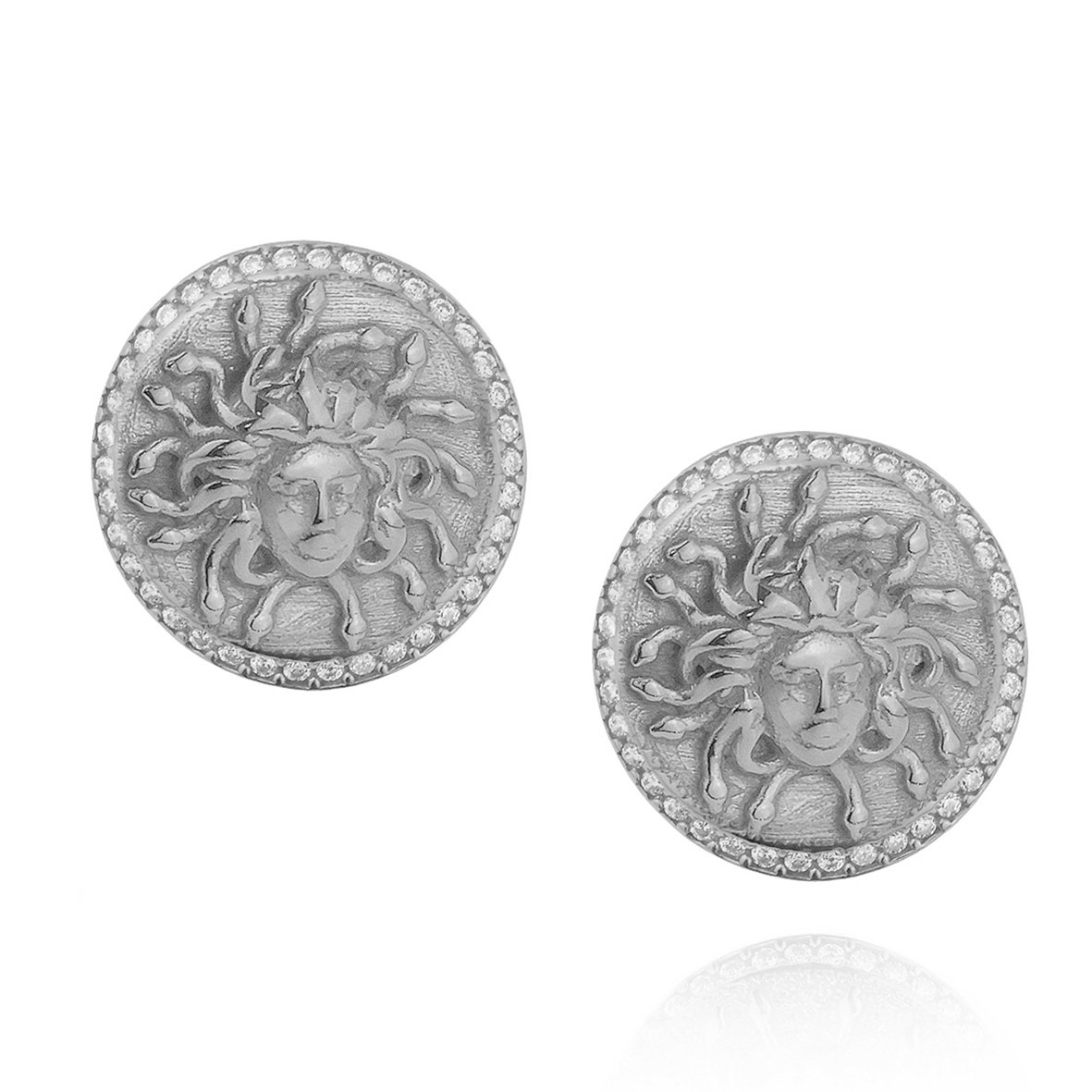 Σκουλαρίκια ασήμι 925 επιπλατινωμένα με zirconia