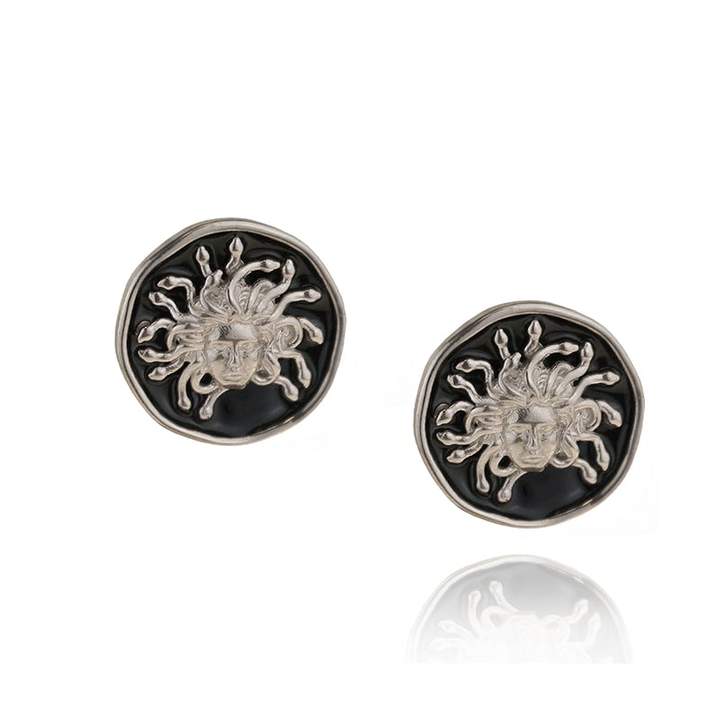 Σκουλαρίκια ασήμι 925 επιπλατινωμένα με σμάλτο