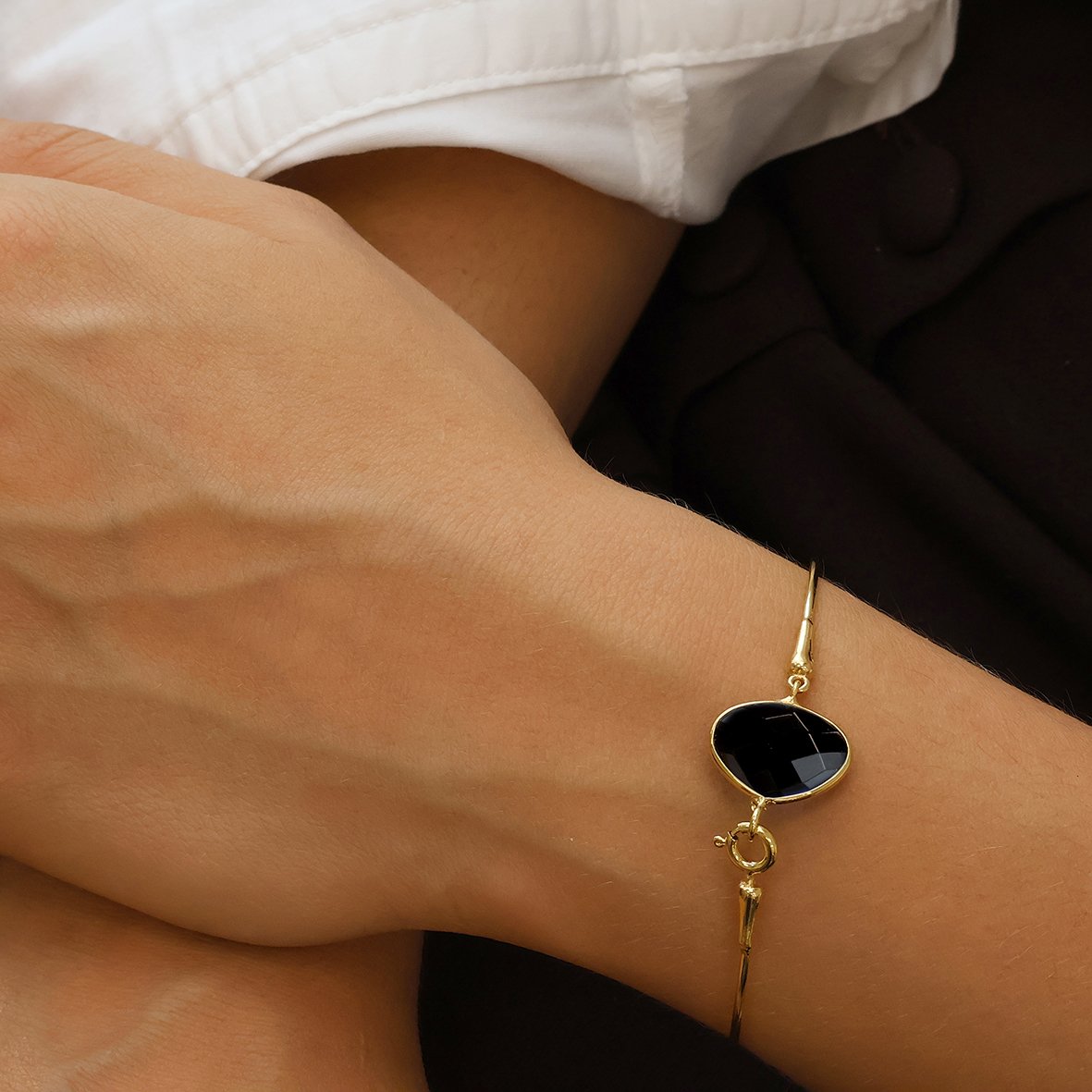 Βραχιόλι ασήμι 925 επιχρυσωμένο με όνυχα