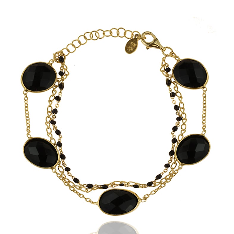 Βραχιόλι ασήμι 925 επιχρυσωμένο με όνυχα