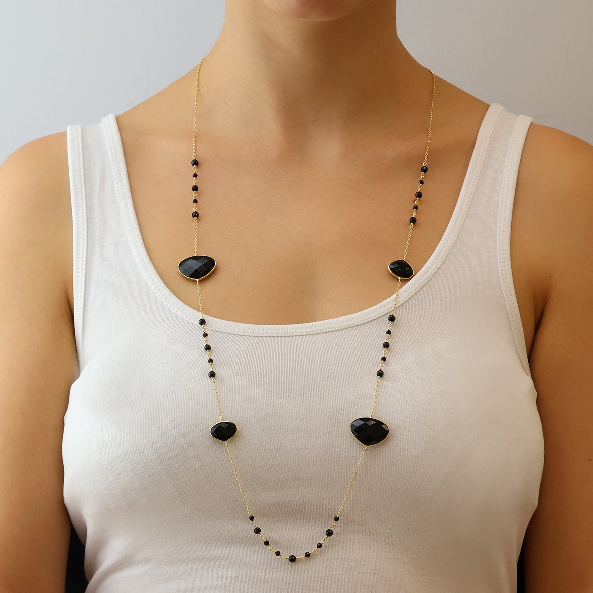 Κολιέ ασήμι 925 επιχρυσωμένο με όνυχα