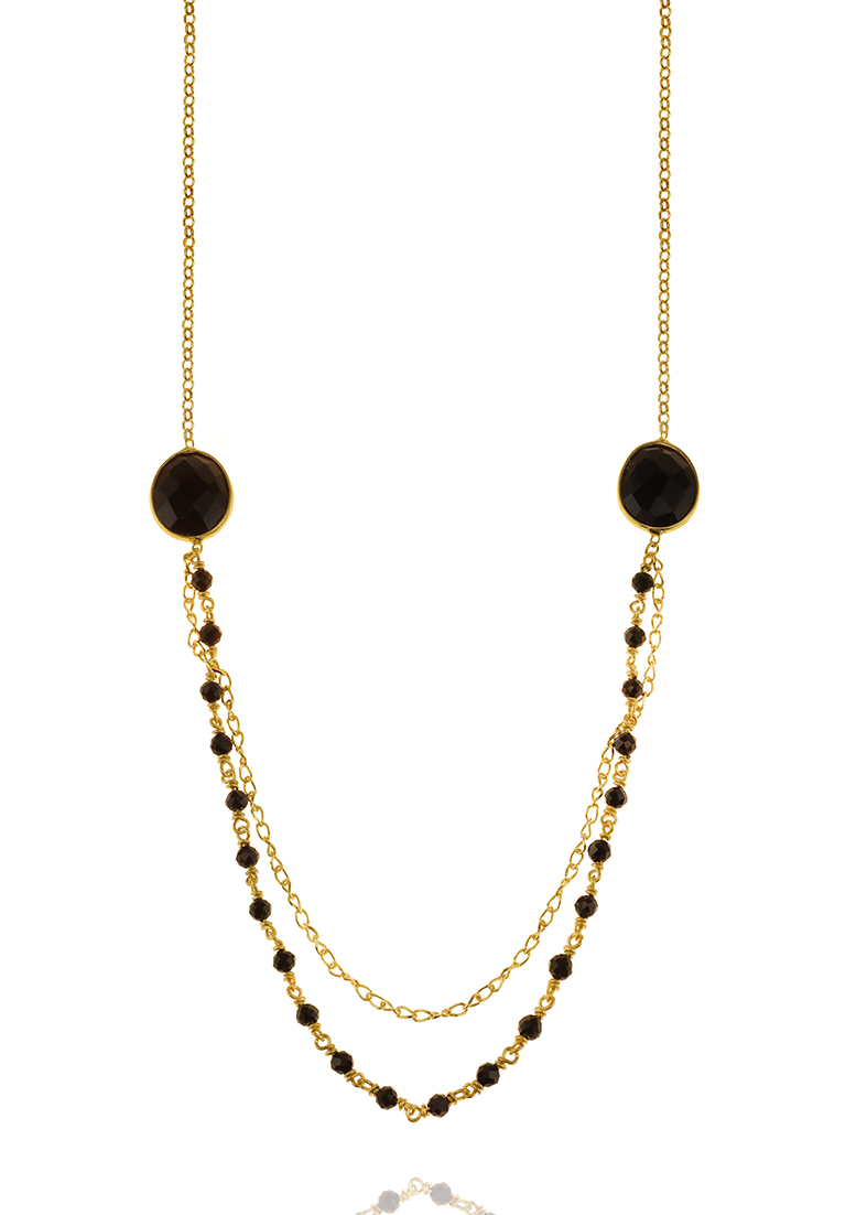 Κολιέ ασήμι 925 επιχρυσωμένο με όνυχα