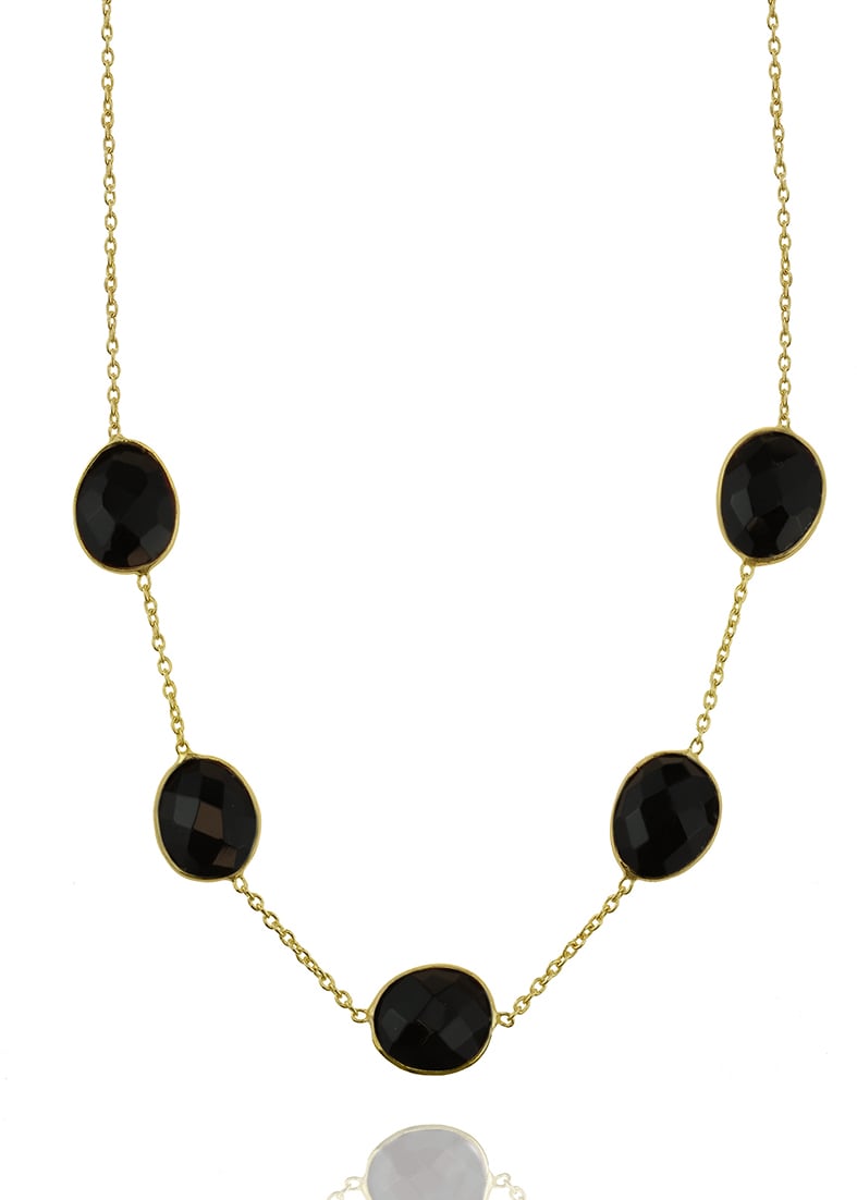 Κολιέ ασήμι 925 επιχρυσωμένο με όνυχα